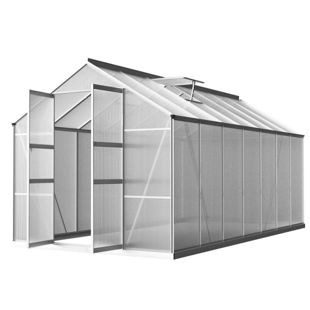 Greenfingers Greenhouse Aluminium Garden Shed Polycarbonate 4.1x2.5m