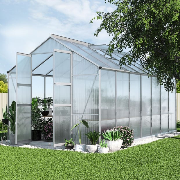 Greenfingers Greenhouse Aluminium Garden Shed Polycarbonate 4.1x2.5m Image 8