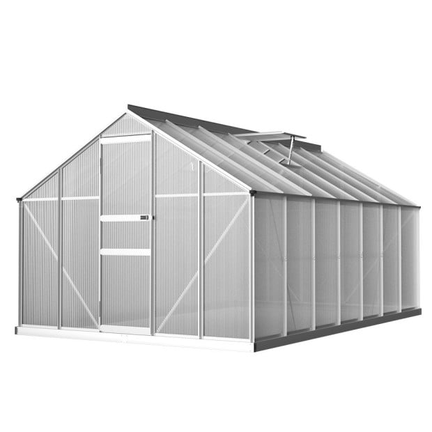 Greenfingers Greenhouse Aluminium Polycarbonate Garden Shed 4.2x2.5m