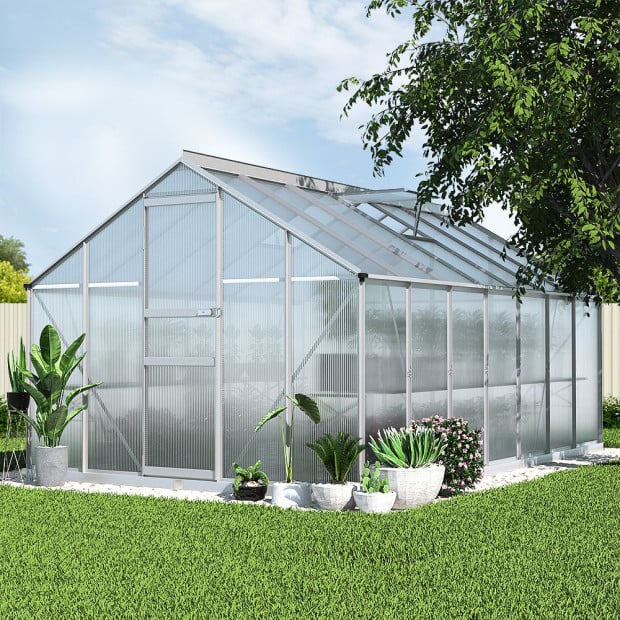 Greenfingers Greenhouse Aluminium Polycarbonate Garden Shed 4.2x2.5m Image 8