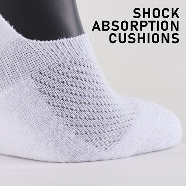 3x Small Cushion No Show Socks - White Image 4