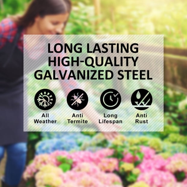 2X Raised Garden Bed Rectangular 150 x 90 x 30cm - GREY Image 5