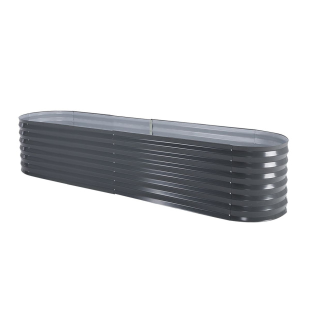 Raised Garden Bed Oval 240 X 80 X 45cm - Grey