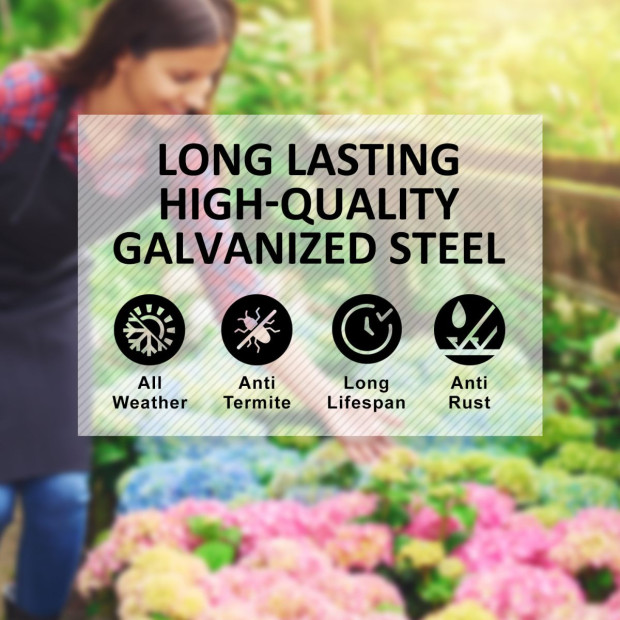 Raised Garden Bed Oval 240 X 80 X 45cm - Grey Image 5