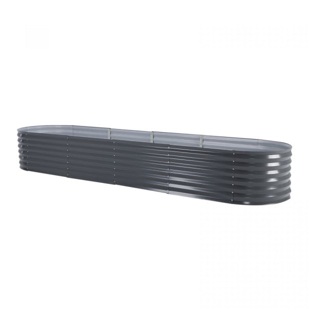 Raised Garden Bed Oval 320 x 80 x 45cm - GREY