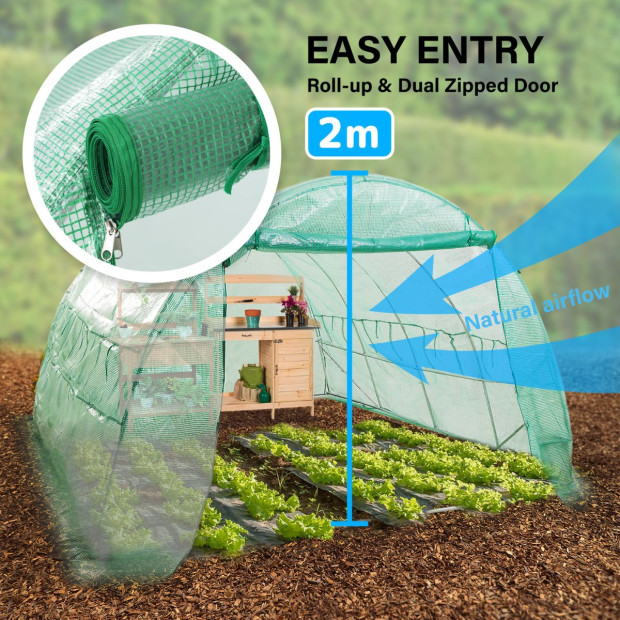 400cm Greenhouse Pe Dome Tunnel - Green Image 5