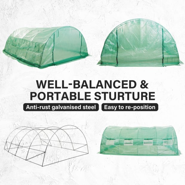 400cm Greenhouse Pe Dome Tunnel - Green Image 6