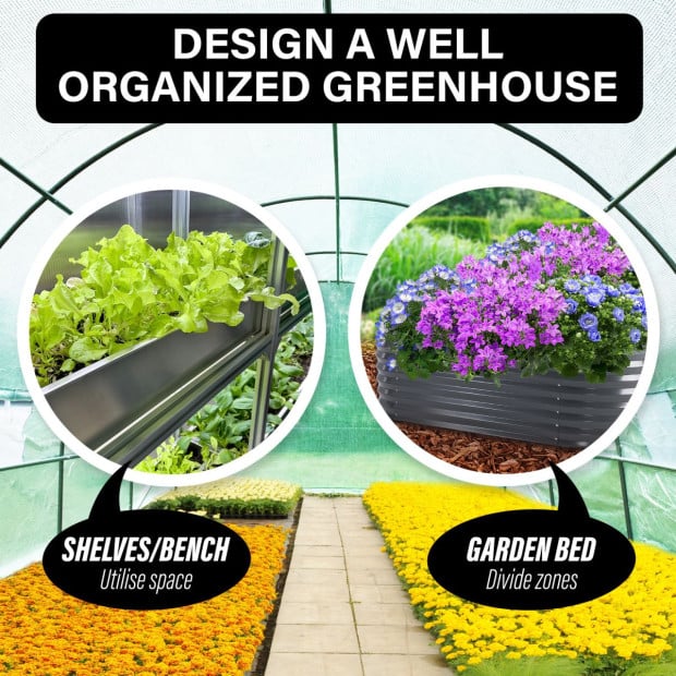 600cm Greenhouse Pe Dome Tunnel - Green Image 8
