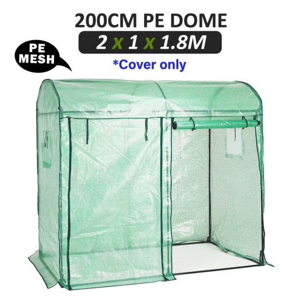 200cm Greenhouse Pe Dome Roof Cover Only - Green
