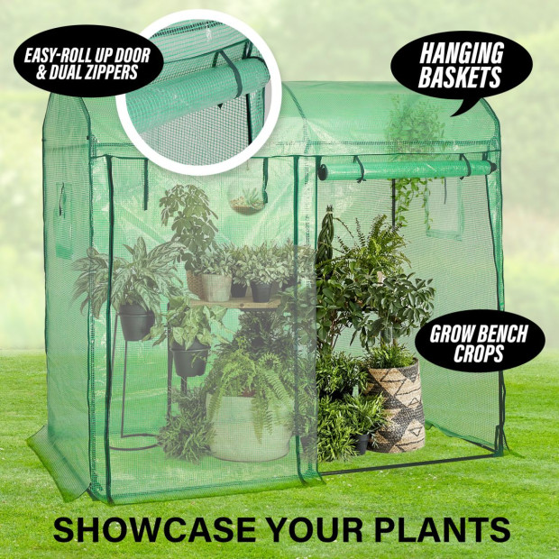 200cm Greenhouse Pe Dome Roof Cover Only - Green Image 3