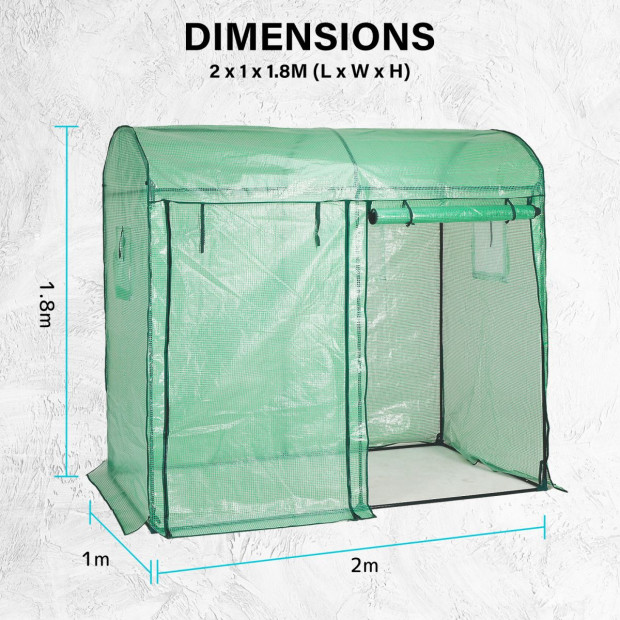 200cm Greenhouse Pe Dome Roof Cover Only - Green Image 8