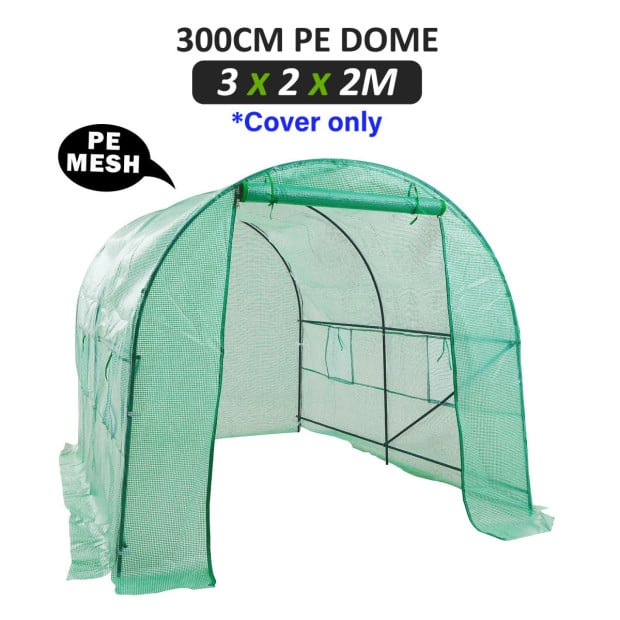 300cm Greenhouse Pe Dome Tunnel Cover Only - Green