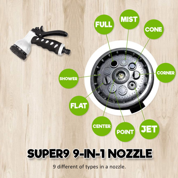 30M Garden Water Hose Reel + Brass Gun Image 6