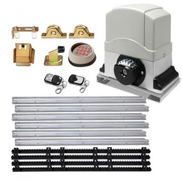 Electric Sliding Gate Opener 1200KG Remote Hardware Kit 4M Rail Image 1