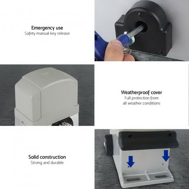 Electric Sliding Gate Opener 1200KG Remote Hardware Kit 4M Rail Image 3