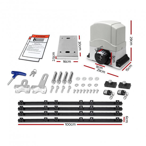 Electric Sliding Gate Opener 1200KG With Hardware Kit 4M Rail Image 1