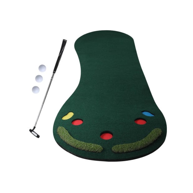 3M Golf Putting Mat Practice Training Portable Slope Balls Putter Image 2
