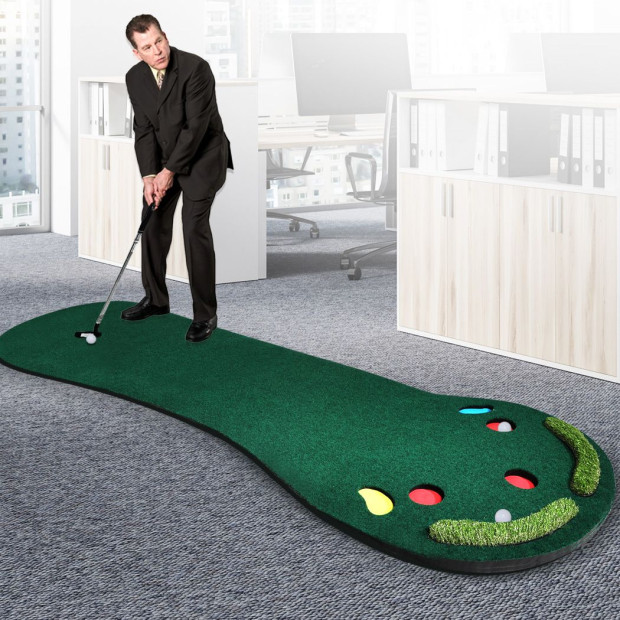3M Golf Putting Mat Practice Training Portable Slope Balls Putter Image 6