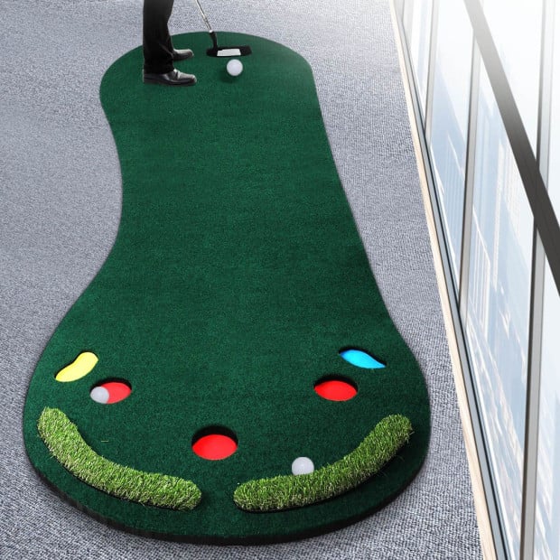 3M Golf Putting Mat Practice Training Portable Slope Balls Putter Image 7