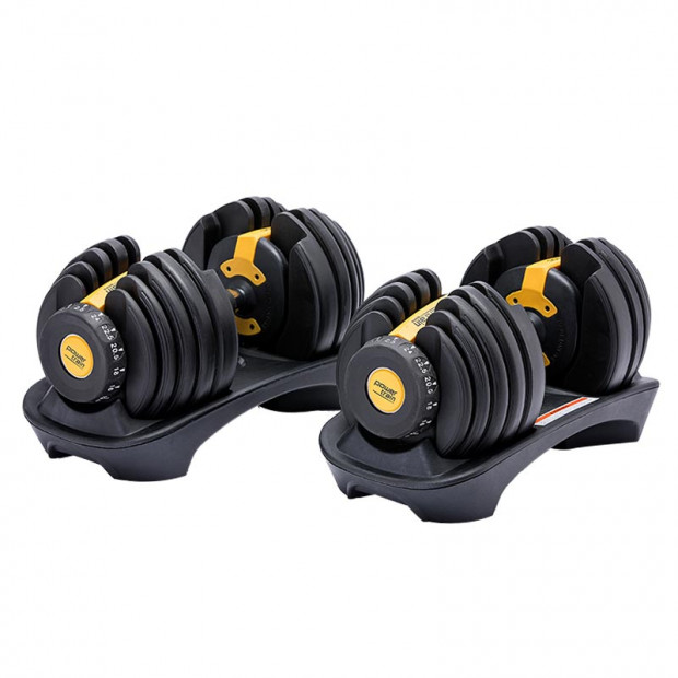 2x 24kg Powertrain Home Gym Adjustable Dumbbells with Stand Image 20