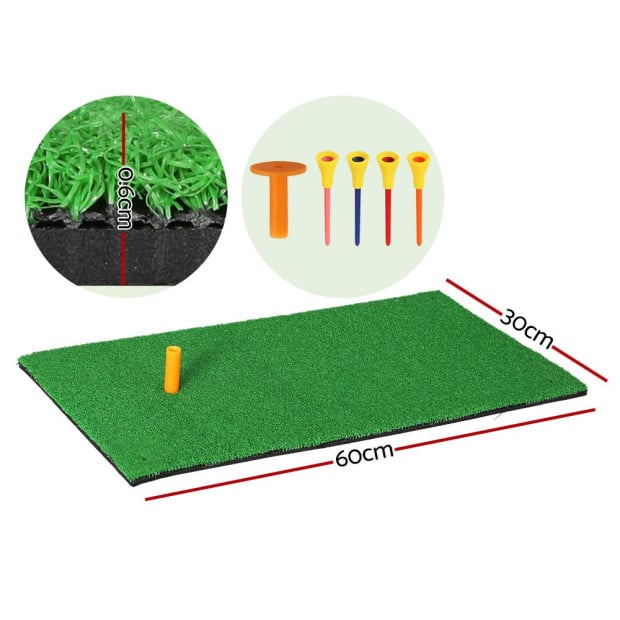 Golf Hitting Mat Portable Driving Range Practice Training Aid 60x30cm Image 2