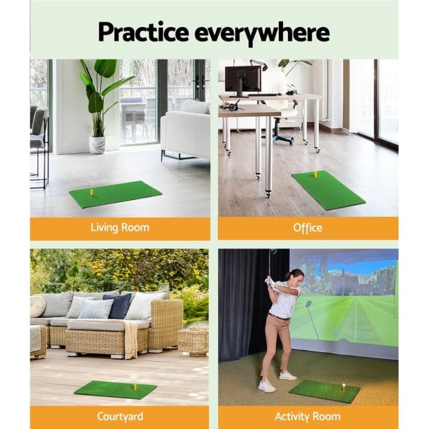 Golf Hitting Mat Portable Driving Range Practice Training Aid 60x30cm Image 7