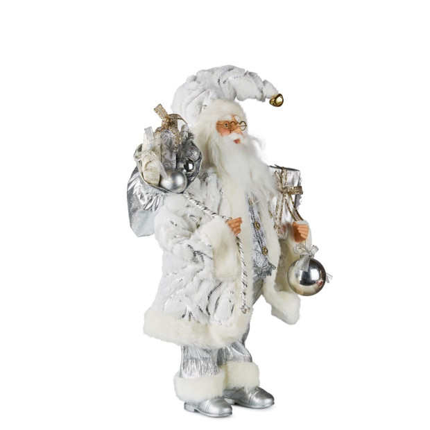 White & Silver Santa Claus 46cm Image 2