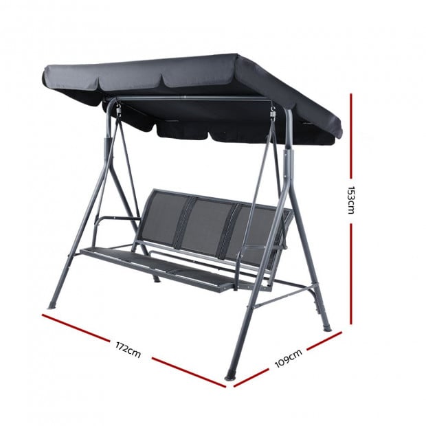 Swing Chair Outdoor Furniture Hanging Chairs Hammock 3 Seater Image 2