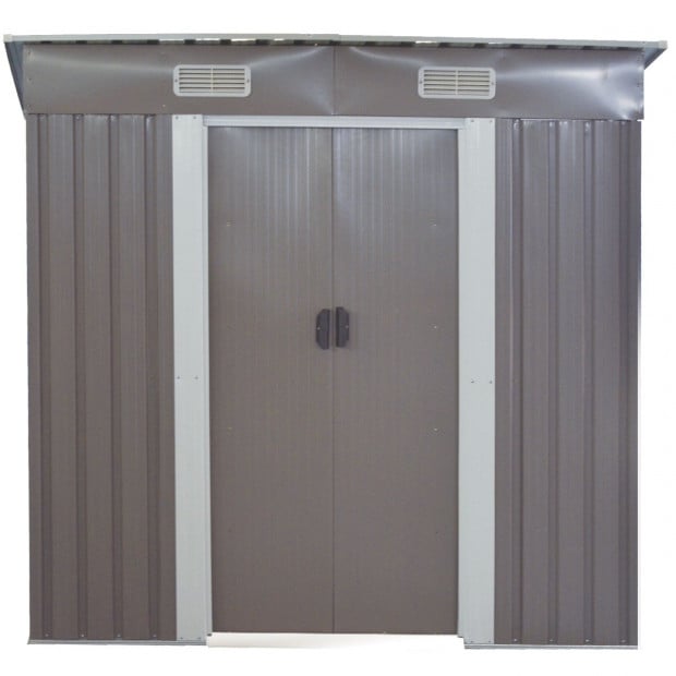 Garden Shed Flat 4ft x 6ft Outdoor Storage Shelter - Grey Image 2