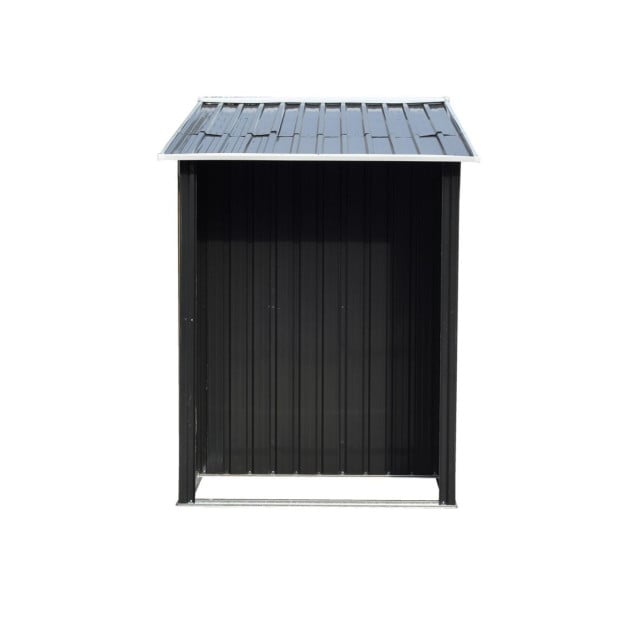 Wallaroo Garden Shed with Semi-Close Storage 4*8FT - Black Image 5