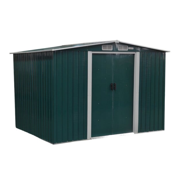 Wallaroo 6ft x 8ft Garden Shed Spire Roof Outdoor Storage Shelter - Green Image 2