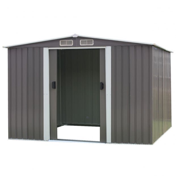 Wallaroo 6ft x 8ft Garden Shed Spire Roof Outdoor Storage Shelter - Grey Image 2