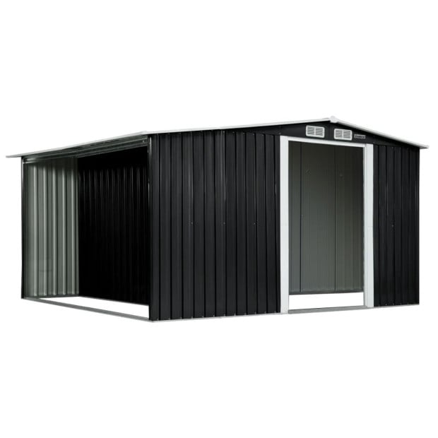 Wallaroo Garden Shed with Semi-Close Storage 6*8FT - Black Image 2