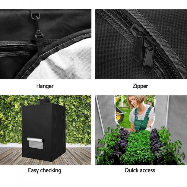 Greenfingers Hydroponics Grow Tent Kits Black 60X60X90CM 600D Oxford Image 5