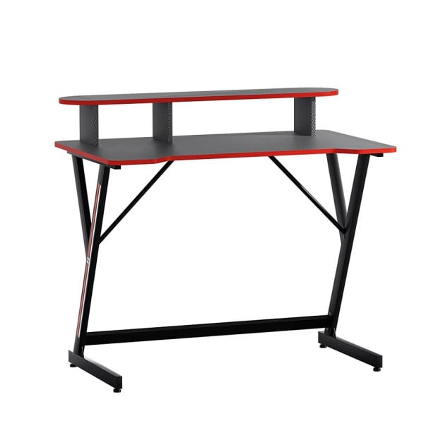 Gaming Desk Computer Table 2-tiers Storage Study Home Ofiice 100cm