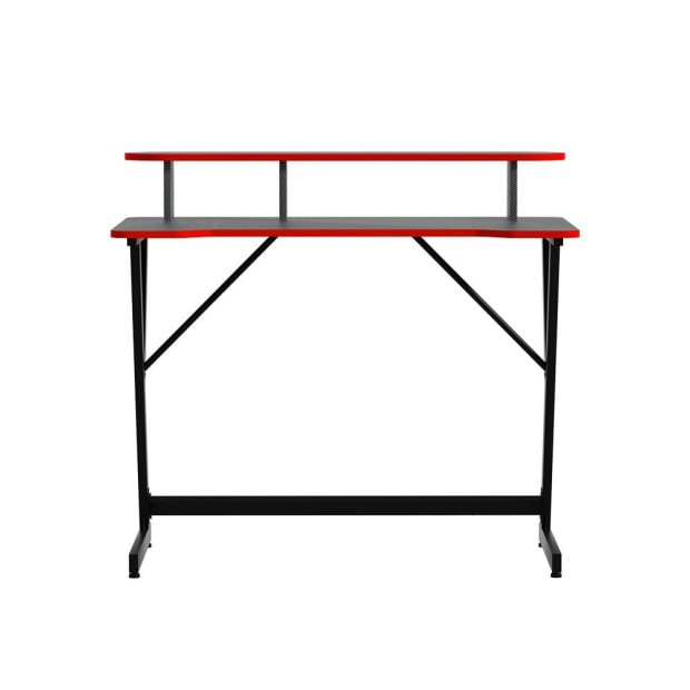 Gaming Desk Computer Table 2-tiers Storage Study Home Ofiice 100cm Image 3