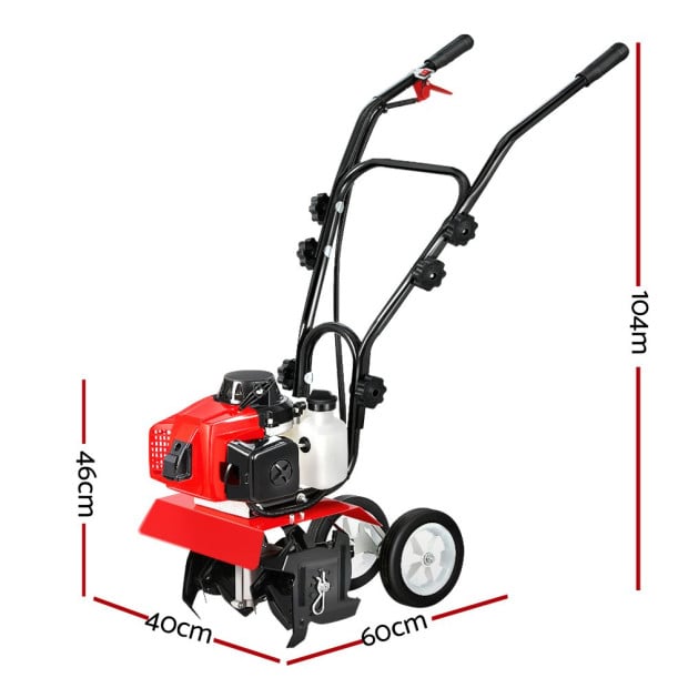 88cc Tiller Rototiller Cultivator 4 Blades Power Rotary Hoe Image 2