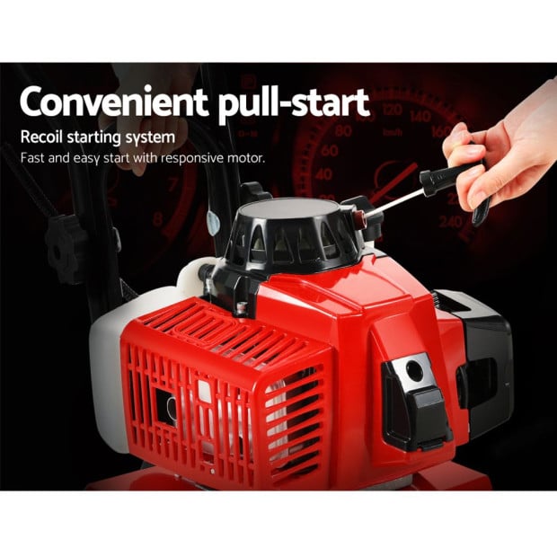 88cc Tiller Rototiller Cultivator 4 Blades Power Rotary Hoe Image 6