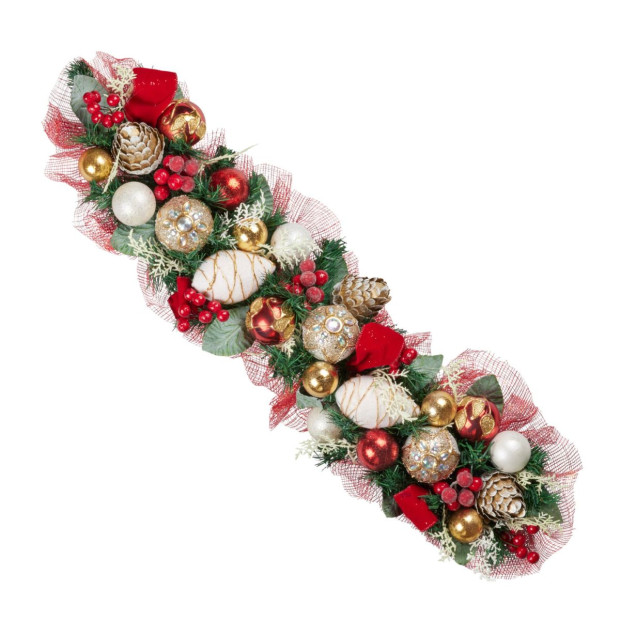 Festive Floral Christmas Garland - 100cm Image 2