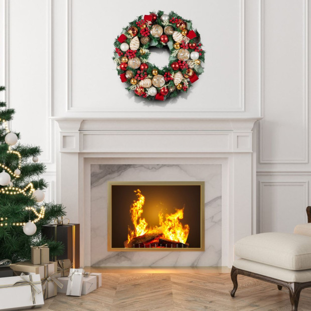 Festive Floral Large Christmas Wreath - 71cm Image 7