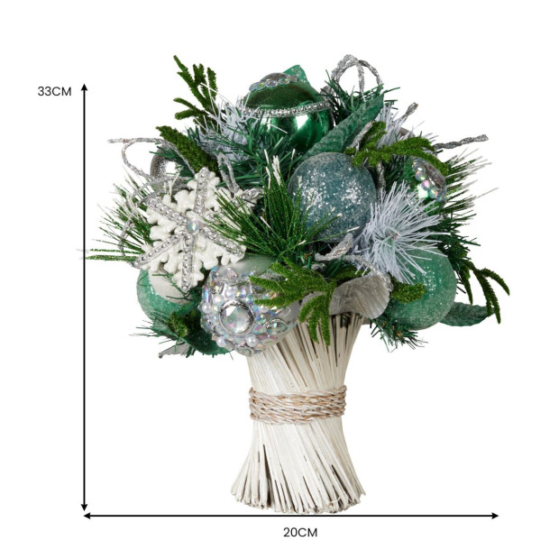 Mint Luxe Bouquet Tabletop Christmas Decoration - 33cm Image 4