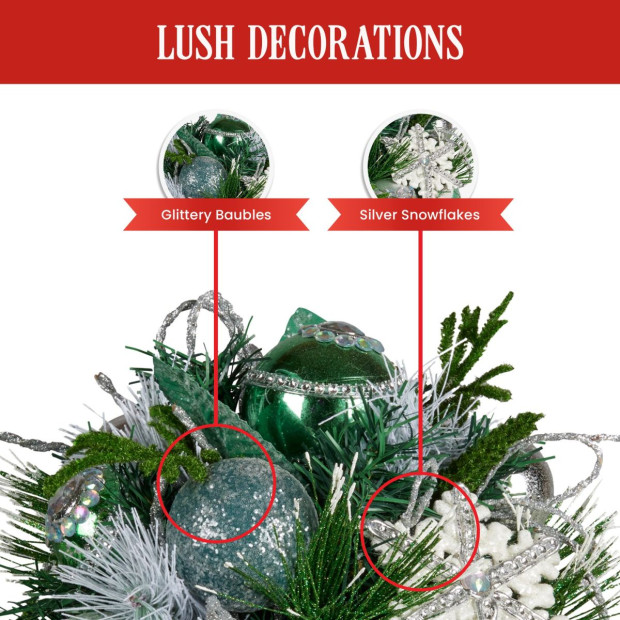 Mint Luxe Bouquet Tabletop Christmas Decoration - 33cm Image 5