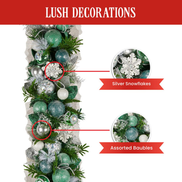 Mint Luxe Christmas Garland - 100cm Image 5