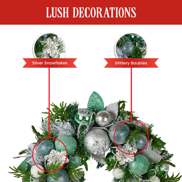 Mint Luxe Christmas Wreath - 56cm Image 4