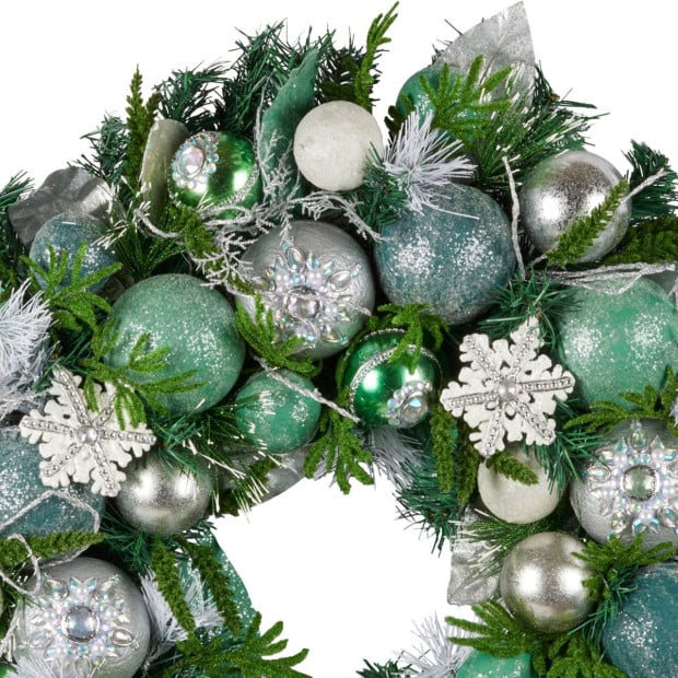 Mint Luxe Christmas Wreath - 71cm Image 3