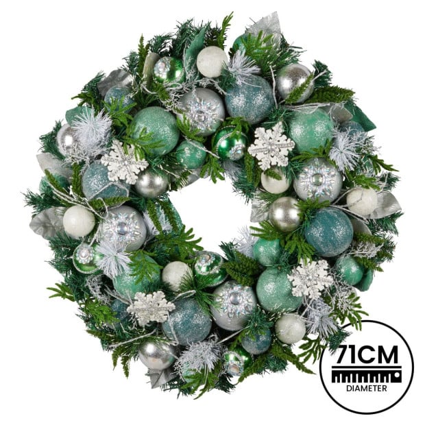 Mint Luxe Christmas Wreath - 71cm Image 4