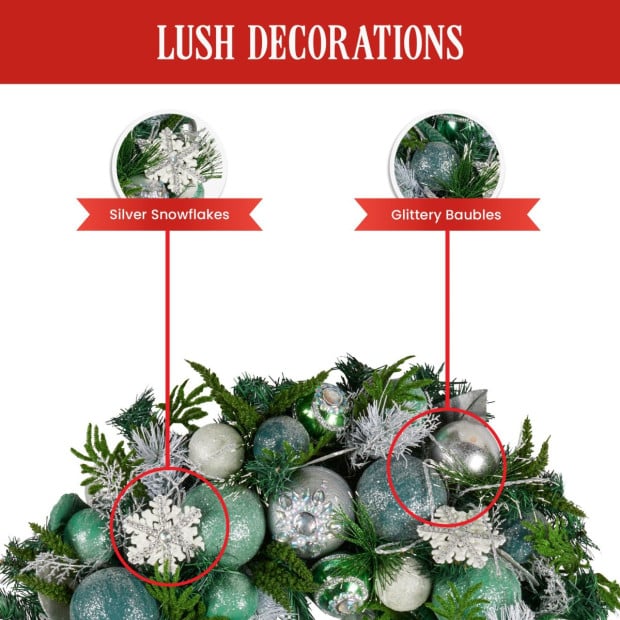 Mint Luxe Christmas Wreath - 71cm Image 5