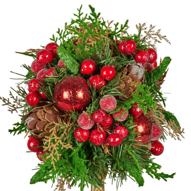 Christabelle 36cm Christmas Tabletop Topiary - Berries & Baubles Image 3