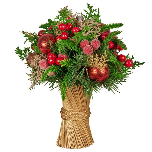 Christabelle 33cm Christmas Bouquet - Berries & Baubles Image 2