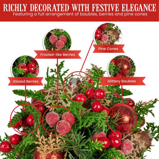 Christabelle 33cm Christmas Bouquet - Berries & Baubles Image 6